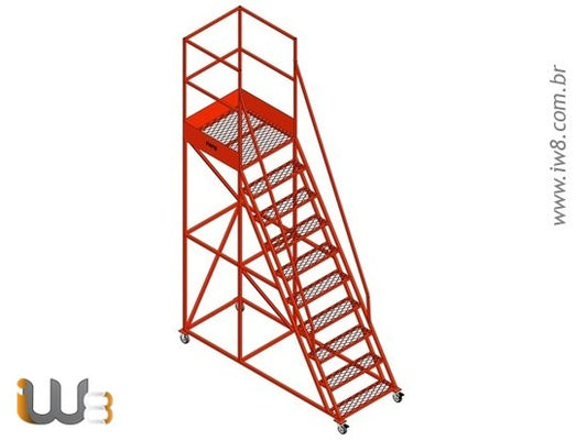 Escada Plataforma Industrial 9 Degraus