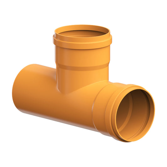 Tê Coletor PBB PVC DN 100 mm Esgoto Ocre NBR 7362 DVG Precon Tubozan