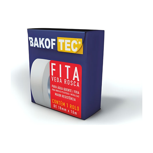 Fita Veda Rosca 18 mm x 10 m Bakof - kit 60 un
