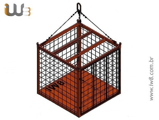 Gaiola com Porta 1.5m x 1.5m x 1.5m Cap. 2500kg