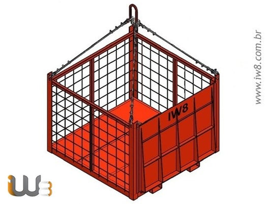Gaiola de Aço de 1.0m x 1.0m x 1.0m Cap. 1000kg