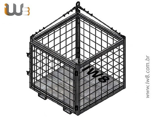 Gaiola Galvanizada 1.2m x 1.2m x 1.1m Cap. 1000kg