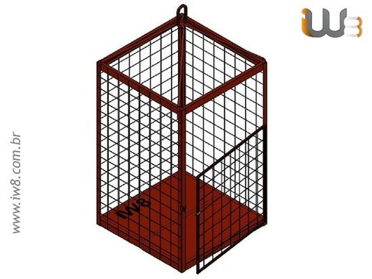 Gaiola para Grua 1.2m x 1.2m x 2.0m Cap. 1000kg