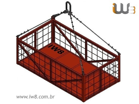 Gaiola para Içamento 1.9m x 1.0m x 0.6m Cap. 1300kg
