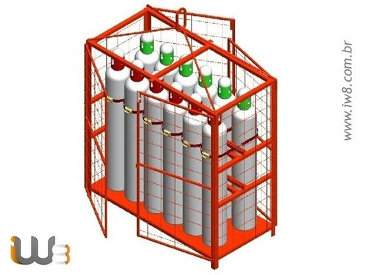 Gaiola para 12 Cilindros de Gases