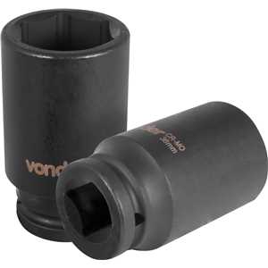 Soquete sextavado longo de impacto, 36 mm, encaixe de 3/4", VONDER