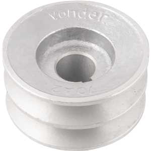 Polia de alumínio 2 canais, perfil A, 70 mm com furo de 3/4" - 19,1 mm, VONDER