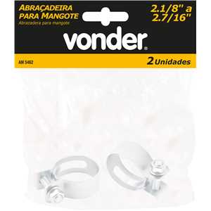 Abraçadeira para mangote, aço carbono, largura 32 mm, AM 54 mm - 62 mm, com 2 peças, VONDER
