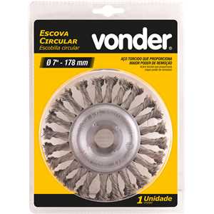 Escova circular 7" x 1/2" x 7/8" torcida VONDER