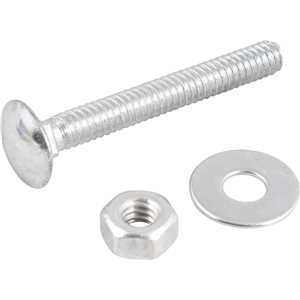 Parafuso francês zincado, 1/4" x 2", com porca e arruela, cartela com 5 conjuntos, VONDER