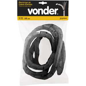 Protetor de cabos espiral, 10 mm, preto, VONDER