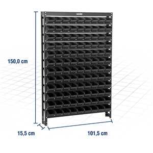 Estante metálica, com gaveteiros modelo prático preto, 108/3 VONDER