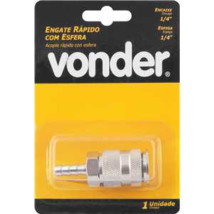 Engate rápido com espigão 1/4", cartela com 1 peça, VONDER