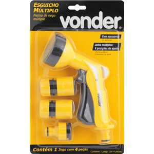 Esguicho plástico para jardim, 6 funções, com acessórios, engate 1/2", VONDER