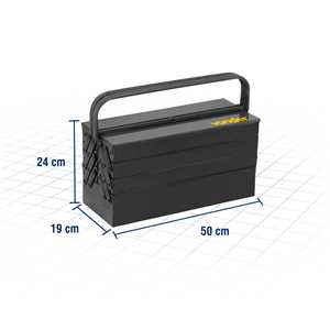 Caixa metálica sanfonada para ferramentas, com 7 gavetas, 50,0 cm x 19,0 cm x 24,0 cm, VONDER