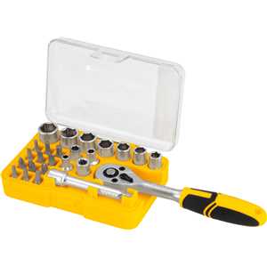 Jogo de soquetes e ponteiras com encaixe de 1/4", 4 mm a 13 mm, com 25 peças VONDER
