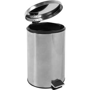 Lixeira redonda, 20 litros, inox, cinza, VONDER