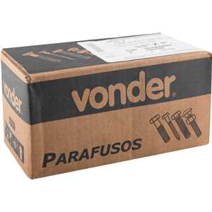 Parafuso sextavado zincado 3/8" x 1", UNC, rosca total, VONDER