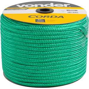 Corda multifilamento trançada 10,0 mm x 190 m, verde, em carretel, VONDER