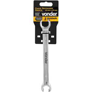 Chave poligonal / sextavada aberta, 16 mm x 18 mm, VONDER