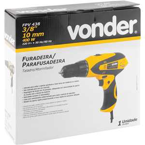 Furadeira/parafusadeira 3/8", 400 W, FPV 438, 220 V~, VONDER