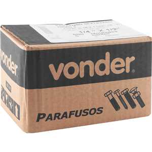 Parafuso sextavado zincado 1/4" x 1/2", UNC, rosca total, VONDER
