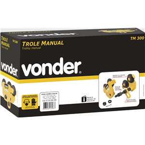 Trole manual, 3,0 toneladas (3,0 tf), TM 300, VONDER