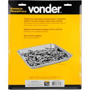 Bandeja magnética retangular, inox, 270 mm x 292 mm, VONDER