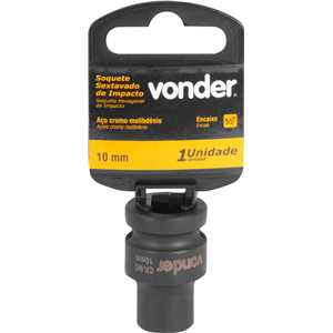 Soquete sextavado de impacto, encaixe de 1/2" x 10,0 mm, VONDER