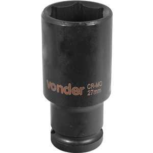 Soquete sextavado longo de impacto, 27 mm, encaixe de 1/2", VONDER