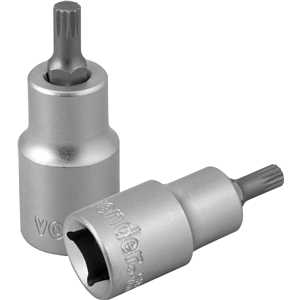 Soquete multidentado, curto, com encaixe de 1/2", M6, VONDER