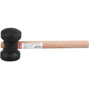 Martelo de borracha 60 mm, cabo em madeira, preto, NOVE54