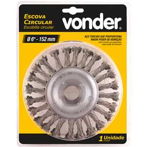 Escova circular 6" x 1/2" x 7/8" torcida VONDER