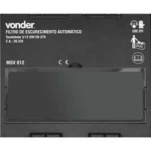 Máscara para solda, com escurecimento automático, tonalidade 12, MSV 012, VONDER