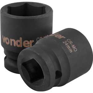 Soquete sextavado de impacto, encaixe de 1/2" x 24,0 mm, VONDER