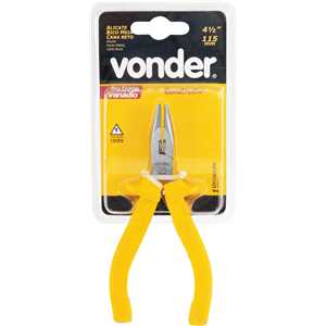 Alicate bico meia-cana reto 4.1/2", com isolação até 1.000 V, VONDER