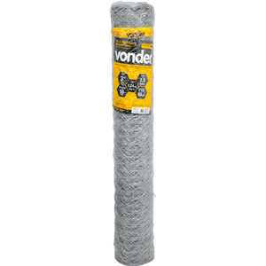Tela metálica hexagonal, mangueirão, malha 3", 18 BWG x 1,5 m, com 50 m,  VONDER
