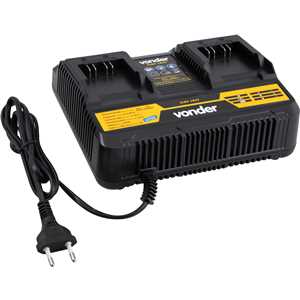 Carregador de bateria duplo, 18 V, linha intercambiável, carregamento rápido, ICBV 1842, VONDER
