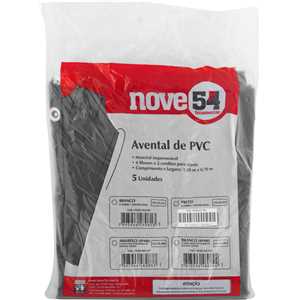 Avental de PVC com forro, 1,20 m x 0,70 m, preto, NOVE54