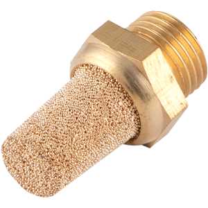Silenciador de ar comprimido, longo, em latão, rosca 1/8" BSP, VONDER