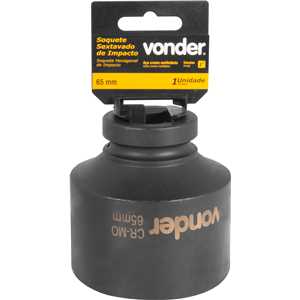 Soquete sextavado de impacto, encaixe de 1" x 65,0 mm, VONDER