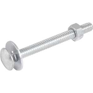 Parafuso francês zincado, 3/16" x 2", com porca e arruela, cartela com 4 conjuntos, VONDER