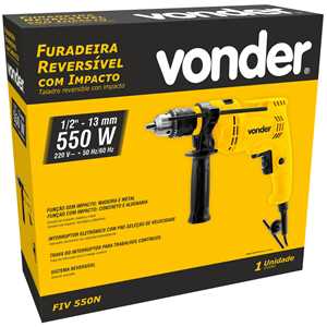 Furadeira de impacto 1/2", 550 W, 220 V~, FIV 550N VONDER