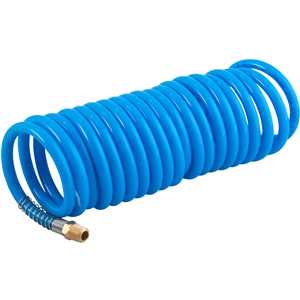 Mangueira/tubo poliuretano azul, espiral, conector 1/4" NPT macho, 6,5 mm x 10,0 mm, com 5,0 m, VONDER