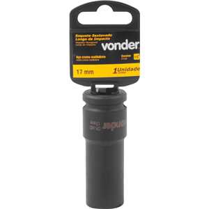 Soquete sextavado longo de impacto, 17 mm, encaixe de 1/2", VONDER