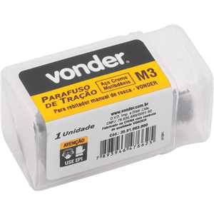 Parafuso de tração, M3, para rebitador manual de rosca, VONDER