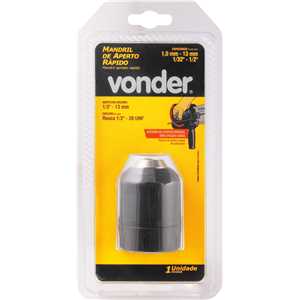 Mandril de aperto rápido, 2,0 mm - 13,0 mm, 1/2" x 20 fios, VONDER
