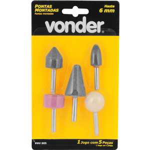 Jogo de pontas montadas com 5 peças PMV 005, VONDER