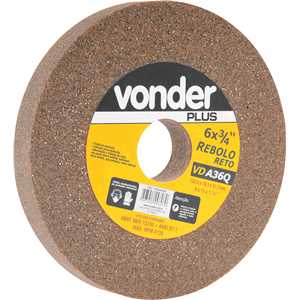 Rebolo reto 6" x 3/4" grão 36 marrom VONDER PLUS