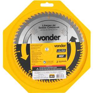 Lâmina de serra circular com dentes de metal duro, 185 mm x 20 mm, com 60 dentes, para MDF, VONDER